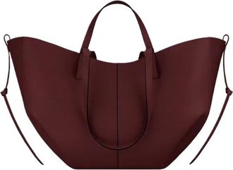 Generic Large Capacity Womens Handbag, Leather Pleated Wing Bag, One Shoulder Underarm(Black cherry,L)