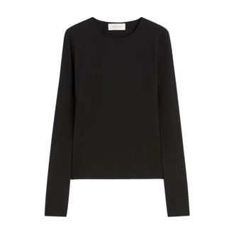 Sportmax Trui met lange mouwen - Dames - Longsleeves - Zwart - L - Spandex - Tops