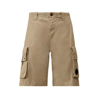 C.P. Company Casual Shorts, male, Beige, Size: 2XL Cotton Gabardine Lens Cargo Shorts