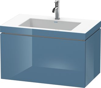 Duravit Lavabo Para Muebles Duravit L-cube C-bonded Con Base, Colgante, 80x48 Cm, 1 Extra&iacute;ble, Sin Rebosadero, 1 Agujero Para Grifo, Color: Laca De Alto Brill