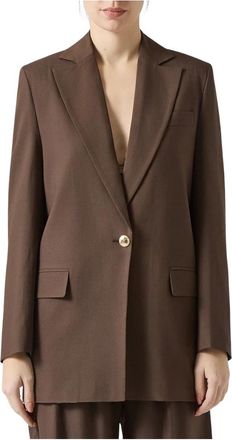 Just Cavalli Giacca in lino e viscosa - Dames - Blazers - Bruin - XS - Polyester - Jassen