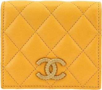 Chanel Mustard Yellow Leather Wallet (Bi-Fold) (Pre-Owned)