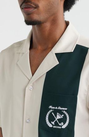 MAVRANS Club House Weekend Camp Shirt in White at Nordstrom, Size Xx-Large