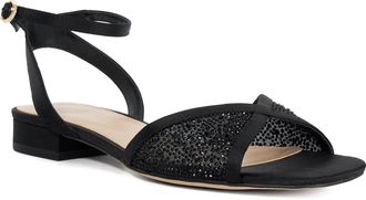 Dune London Womens Ladies Naxxos - Ankle Strap Embellished Sandals - Black Fabric - Size UK 5
