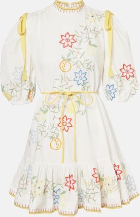 Alemais Embroidered cotton minidress