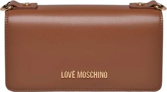 Love Moschino Compartments Shoulder Bag With Metallic Logo And Charm