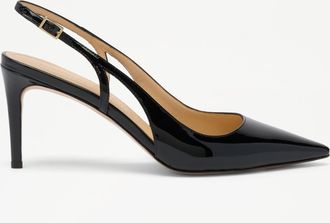 Russell & Bromley LINEY Womens Black Leather Cutout Slingback Heel