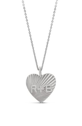 SHYMI Fluted Heart Initial Pendant Necklace in Silver at Nordstrom