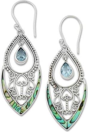 Samuel B. Abalone Drop Earrings in Silver/Blue Topaz at Nordstrom Rack