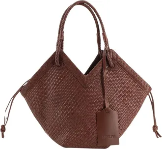 Ibeliv Tassen, Dames, Bruin, ONE Size, Leer, Trinity Medium Woven-Leather Tote Bag