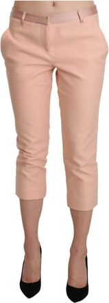 Ermanno Scervino Skinny Capri Broek - Dames - Vrijetijds broeken - Roze - S - Katoen - Broeken