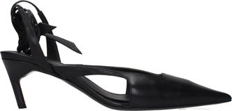 The Attico Black Leather High Heel Womens Pumps