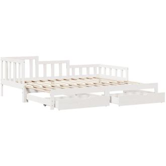 vidaXL Sof&aacute; Cama Nido Con Cajones Sin Colch&oacute;n Blanco 90x190 Cm Vidaxl
