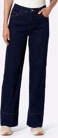 Heine Bequeme Jeans HEINE, Damen, Gr. 36, Normalgr&ouml;ssen, dunkelblau, 56% Baumwolle, 19% Polyester, 14% Lyocell, 10% Viskose, 1% Elasthan, unifarben, lang, J