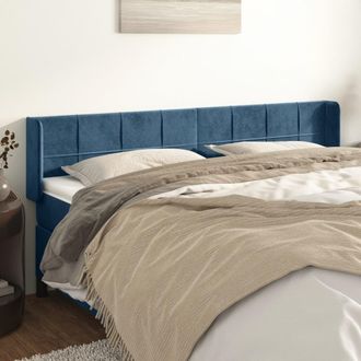 vidaXL Cabecero De Terciopelo Azul Oscuro 183x16x78/88 Cm Vidaxl