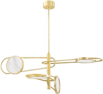 Hudson Valley Lighting Jervis L&aacute;mpara Colgante 4 Luces Lat&oacute;n, Alabastro