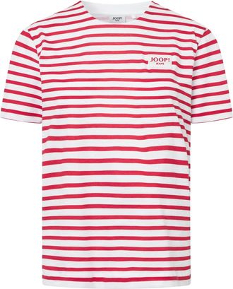 Joop T-Shirt JOOP JEANS Teele, Damen, Gr. XL, dunkelrot, Jersey, Obermaterial: 100% Baumwolle, geringelt, normal, Rundhals, Shirts T-Shirt, geringelt, geri