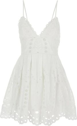 Charo Ruiz Ibiza Kleedjes, Dames, Wit, L, Katoen, Nix Dress