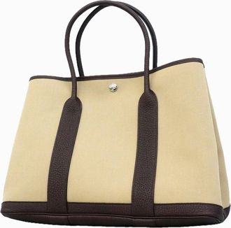 Herm&egrave;s Beige Toile Officier Tote Bag (Pre-Owned)