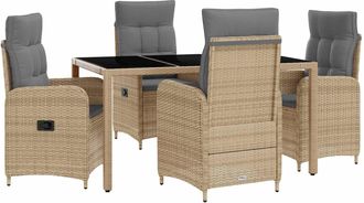 vidaXL Juego De Comedor Para Exteriores 5 Uds. Beige Y Gris Claro Vidaxl
