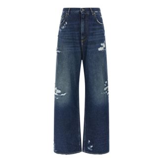 Dolce & Gabbana Denim Broek - Dames - Regular Fit Jeans - Blauw - XS - Denim - Jeans