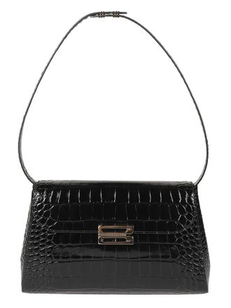Victoria Beckham Dorian Trapeze Black Calfskin Shoulder Bag