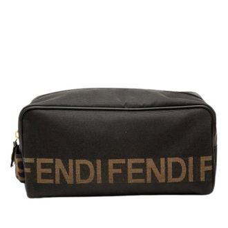 Fendi Pre-owned Nylon Pouch - Dames - Pre-owned - Zwart - Maat: ONE Size Nylon