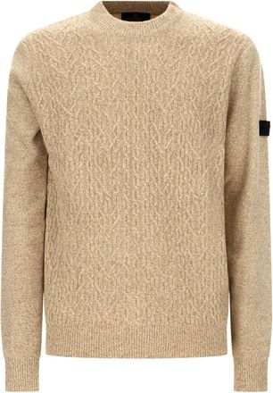 Peuterey Moulin&egrave; wollen kabeltrui - Heren - Truien - Beige - Maat: M Wol