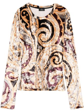 Etro Top met grafische print - Goud