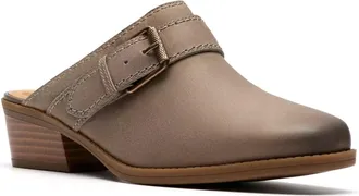Clarks Danyelle Mist 26184229 Mule Womens Taupe Leather Slip-On Shoe LIQ690