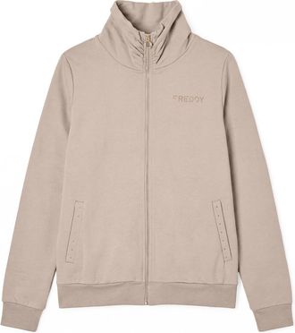 Freddy Felpa Regular con Zip e Collo Alto Arricciato Donna