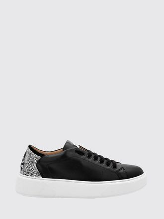 Philipp Plein Low-Top Smooth Leather Sneakers with Skull Application and Rhinestones