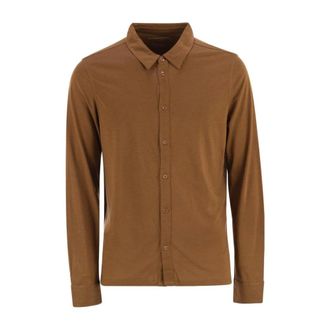 Majestic Filatures Hombre, Camisas, Marr&oacute;n, Talla: L