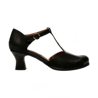 FLY London BEMI279FLY Mousse Leather Womens Heels Sandals - Black - Size:UK 6