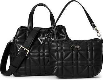 Guess Edita Mini Tote Satchel Handbags Black, Polyurethane