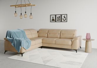 Sit&more Ecksofa &raquo;Sinatra L-Form&laquo; optinal mit Kopfteilverstellung und Armteilfunktion, Metallf&uuml;sse