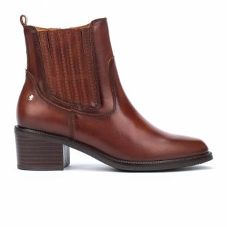 Pikolinos Womens Bacarot Leather Ankle Boots In Cognac