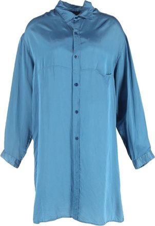 Yohji Yamamoto Ys by Yohji Yamamoto Button-Down Shirt in Blue Silk
