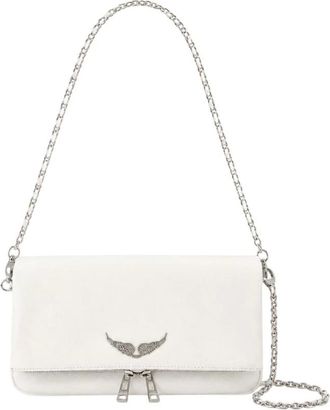 Zadig&Voltaire Tassen, Dames, Wit, ONE Size, Leer, Rock Grained Crossbody