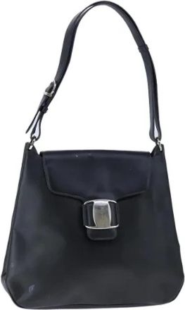Ferragamo Tweedehands leren schoudertassen - Dames - Vintage Schoudertas - Zwart - ONE Size - Leer - Vintage