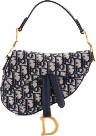 Dior Saddle Handbag Oblique Canvas Mini shoulder bag - Blu