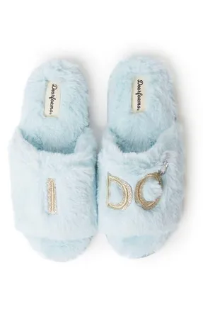 Dearfoams Novelty Faux Fur Bridal Slide in Blue at Nordstrom, Size X-Large