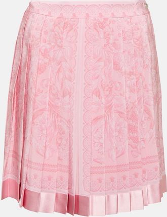 Versace Barocco pleated silk miniskirt