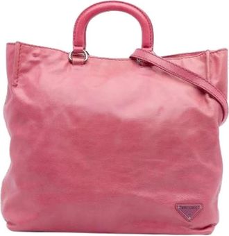 Prada Pre-owned Tote Bags, female, Pink, Size: ONE SIZE Pre-owned Satchel