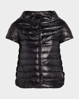 Herno Emilia Water-Resistant Ultralight Nylon Puffer Cape