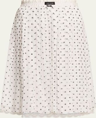 Marc Jacobs Polka-Dot Layered Crinkle Chiffon Mini Skirt