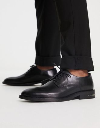 WALK LONDON Walk London oliver lace up shoes in black leather