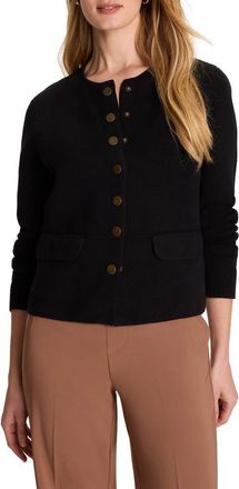 Nic+Zoe Collarless Knit Jacket in Black Onyx at Nordstrom, Size X-Large
