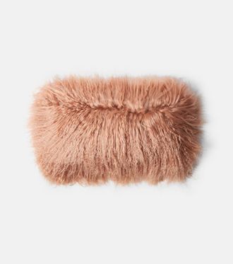 Maison de Vacances Shearling and linen cushion