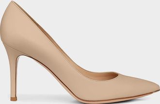 Gianvito Rossi Gianvito 85 Vitello Leather Point-Toe Pumps